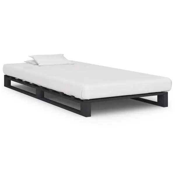 Gossi cadru de pat din paleti, gri, 90 x 200 cm, lemn masiv de pin