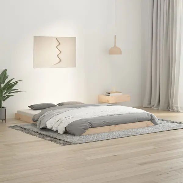 Gossi cadru de pat dublu, 135x190 cm, lemn masiv de pin