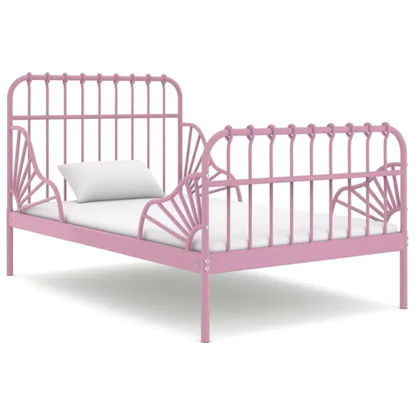 Gossi cadru de pat extensibil, roz, metal, 80x130/200 cm