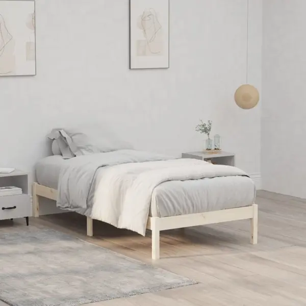 Gossi cadru de pat fara saltea, 100x190 cm lemn masiv de pin, dublu