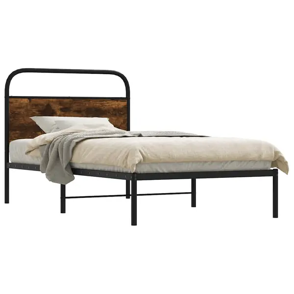 Gossi cadru de pat fara saltea 107x203 cm stejar fumuriu