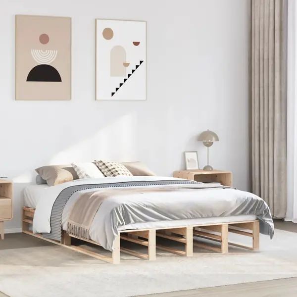 Gossi cadru de pat fara saltea, 120x190 cm, lemn masiv pin
