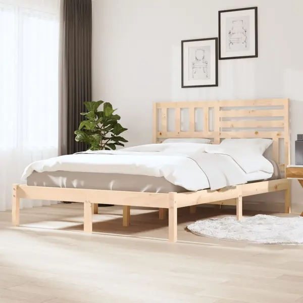 Gossi cadru de pat fara saltea, 120x190 cm, lemn masiv pin