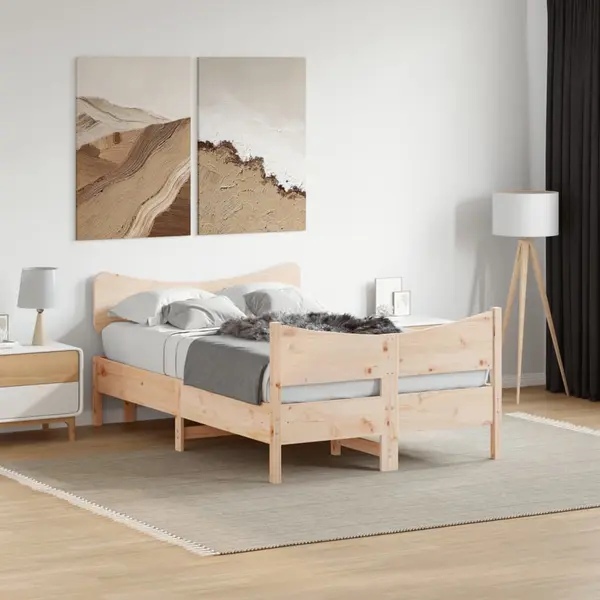 Gossi cadru de pat fara saltea, 120x190 cm, lemn masiv pin