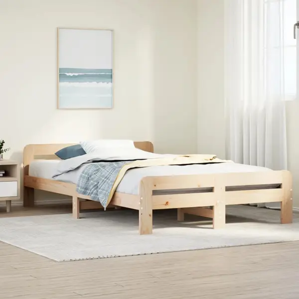 Gossi cadru de pat fara saltea, 120x190 cm, lemn masiv pin