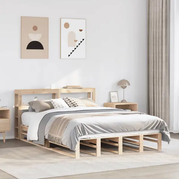 Gossi cadru de pat fara saltea, 120x190 cm, lemn masiv pin