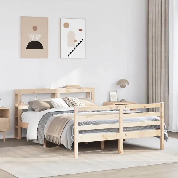 Gossi cadru de pat fara saltea, 120x190 cm, lemn masiv pin