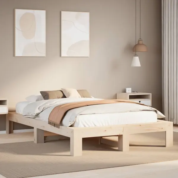 Gossi cadru de pat fara saltea, 120x190 cm, lemn masiv pin