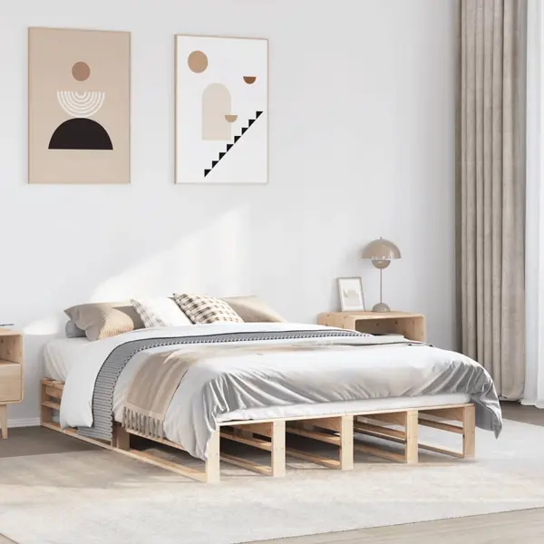 Gossi cadru de pat fara saltea, 120x200 cm, lemn masiv pin