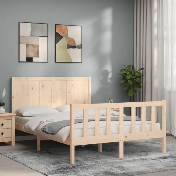 Gossi cadru de pat fara saltea, 120x200 cm, lemn masiv pin