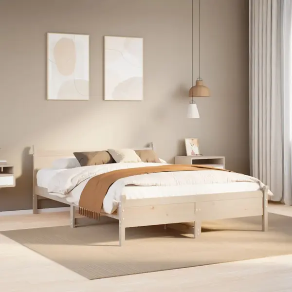 Gossi cadru de pat fara saltea, 120x200 cm, lemn masiv pin