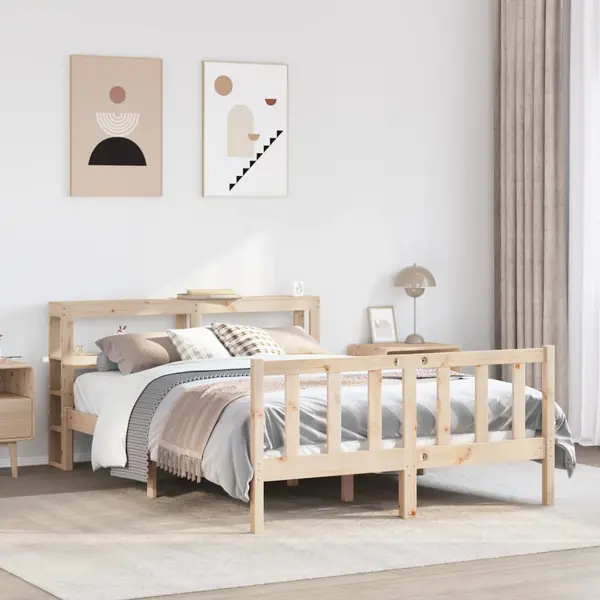 Gossi cadru de pat fara saltea, 120x200 cm, lemn masiv pin
