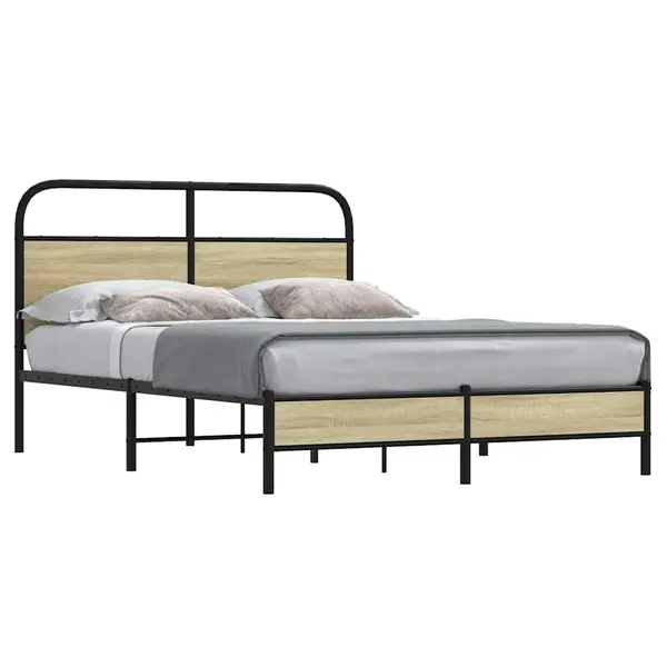 Gossi cadru de pat fara saltea 135x190 cm lemn derivat stejar sonoma