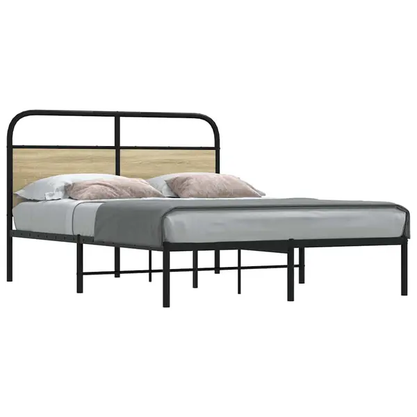 Gossi cadru de pat fara saltea 140x190 cm lemn derivat stejar sonoma