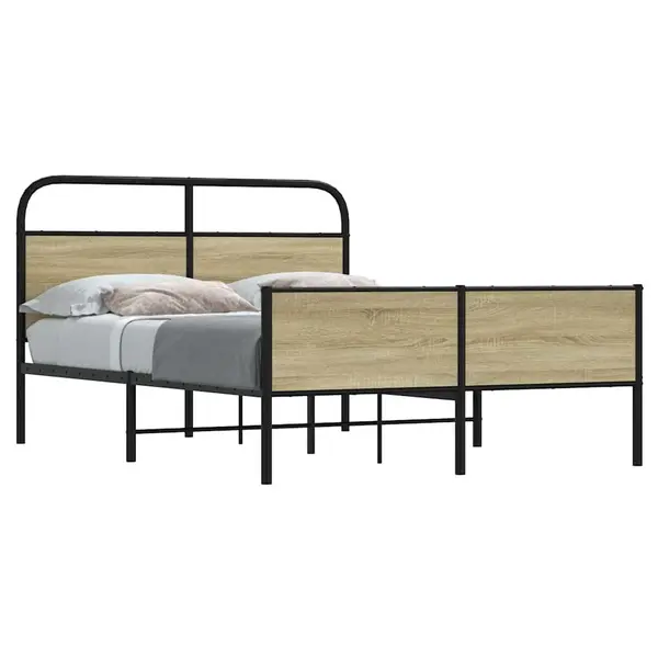 Gossi cadru de pat fara saltea 140x190 cm lemn derivat stejar sonoma