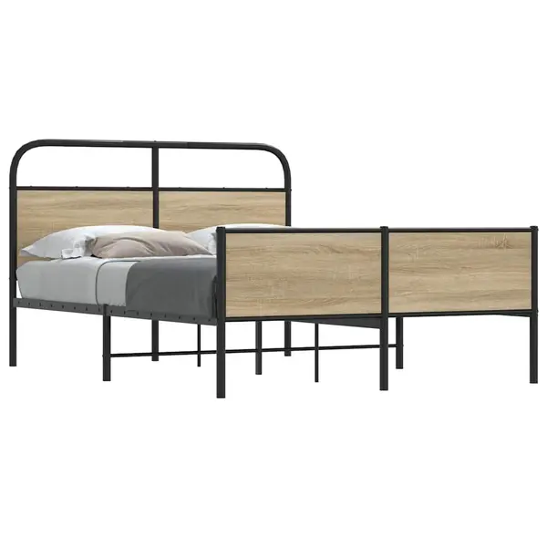 Gossi cadru de pat fara saltea 140x190 cm lemn derivat stejar sonoma