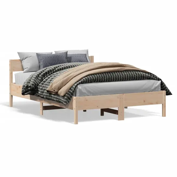 Gossi cadru de pat fara saltea, 140x190 cm, lemn masiv de pin
