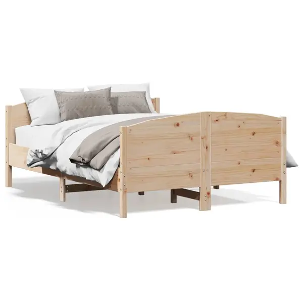Gossi cadru de pat fara saltea, 140x190 cm, lemn masiv de pin