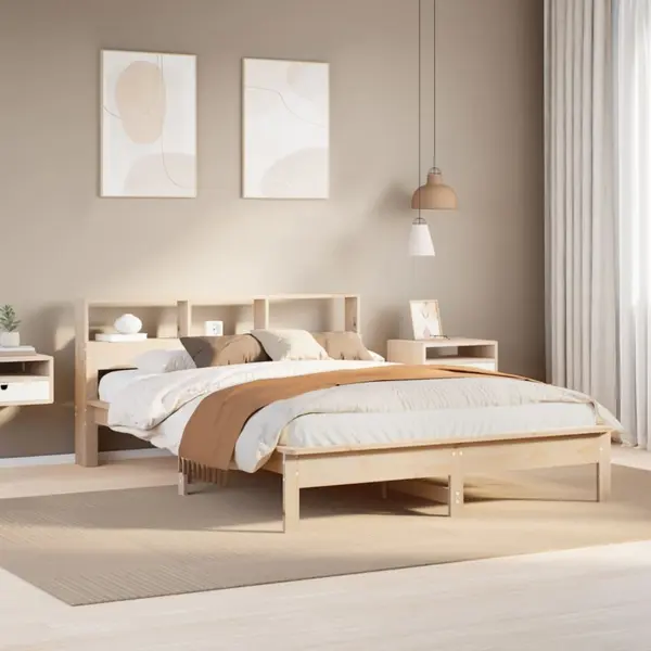 Gossi cadru de pat fara saltea, 140x200 cm, lemn masiv pin