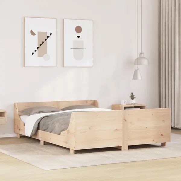 Gossi cadru de pat fara saltea, 140x200 cm, lemn masiv pin