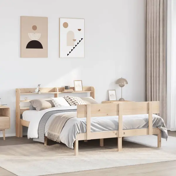Gossi cadru de pat fara saltea, 160x200 cm, lemn masiv pin