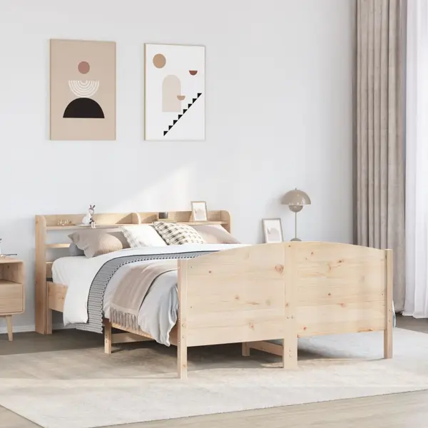 Gossi cadru de pat fara saltea, 160x200 cm, lemn masiv pin
