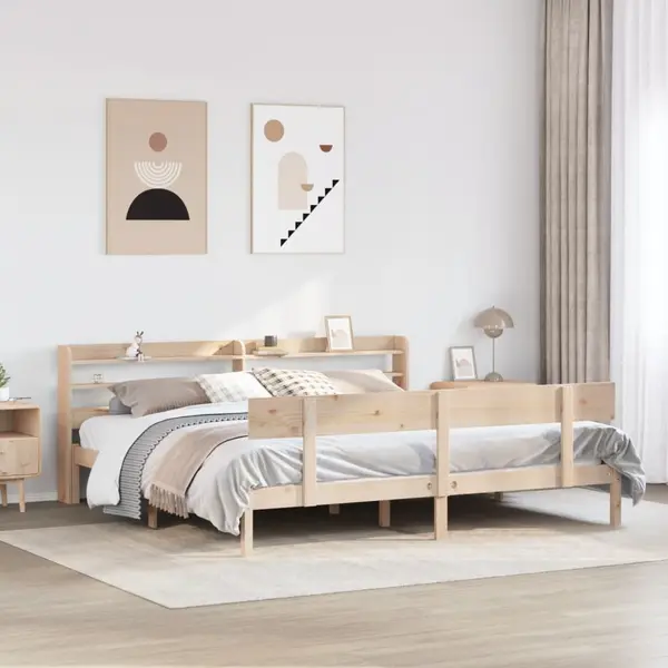 Gossi cadru de pat fara saltea, 180x200 cm, lemn masiv pin
