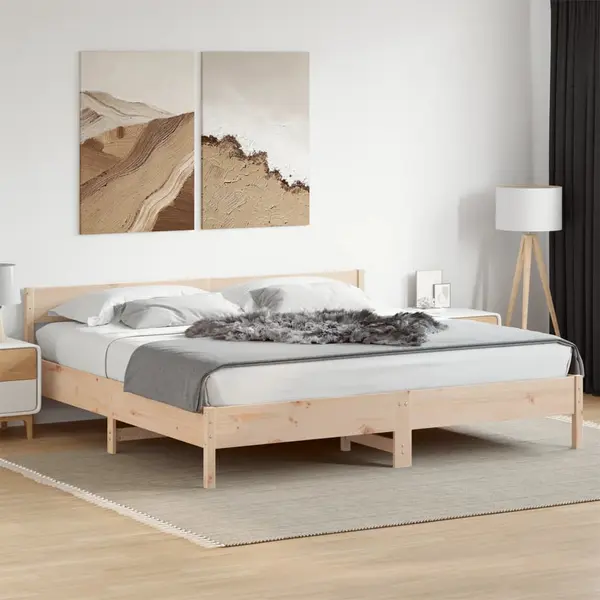 Gossi cadru de pat fara saltea, 180x200 cm, lemn masiv pin