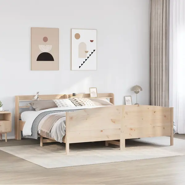 Gossi cadru de pat fara saltea, 180x200 cm, lemn masiv pin