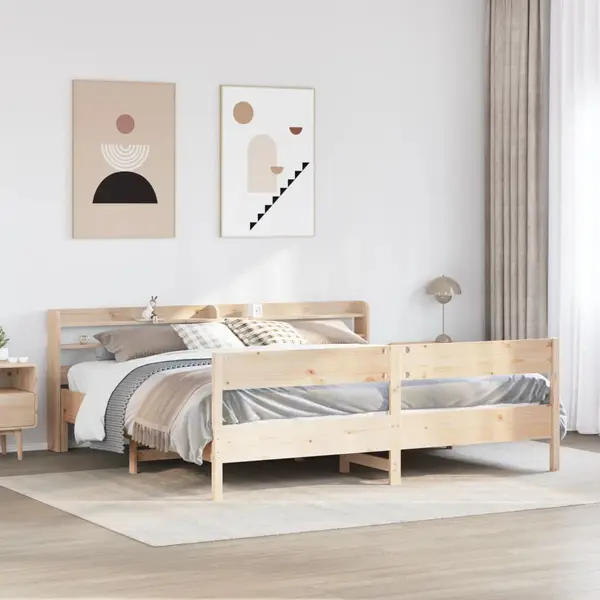 Gossi cadru de pat fara saltea, 180x200 cm, lemn masiv pin