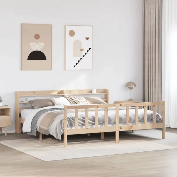 Gossi cadru de pat fara saltea, 180x200 cm, lemn masiv pin