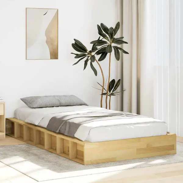 Gossi cadru de pat fara saltea 75x190 cm din lemn masiv de stejar