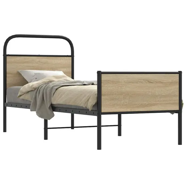 Gossi cadru de pat fara saltea 75x190 cm lemn derivat stejar sonoma