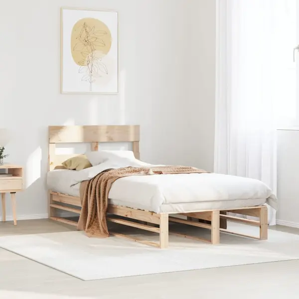 Gossi cadru de pat fara saltea, 75x190 cm, lemn masiv de pin