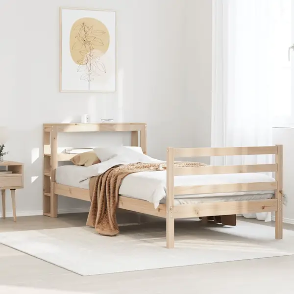 Gossi cadru de pat fara saltea, 75x190 cm, lemn masiv de pin