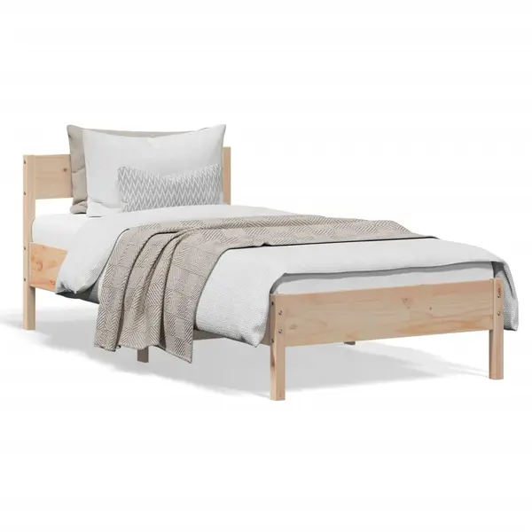 Gossi cadru de pat fara saltea, 75x190 cm, lemn masiv de pin