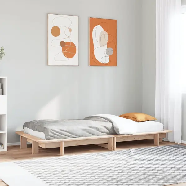Gossi cadru de pat fara saltea, 75x190 cm, lemn masiv de pin
