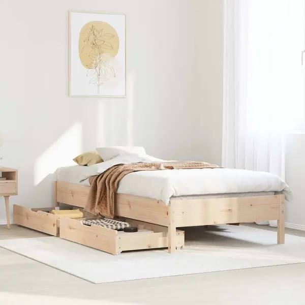 Gossi cadru de pat fara saltea, 75x190 cm, lemn masiv de pin
