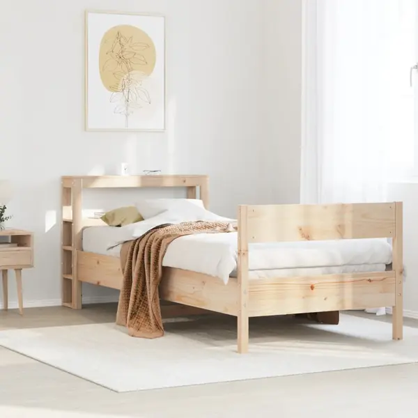 Gossi cadru de pat fara saltea, 75x190 cm, lemn masiv de pin