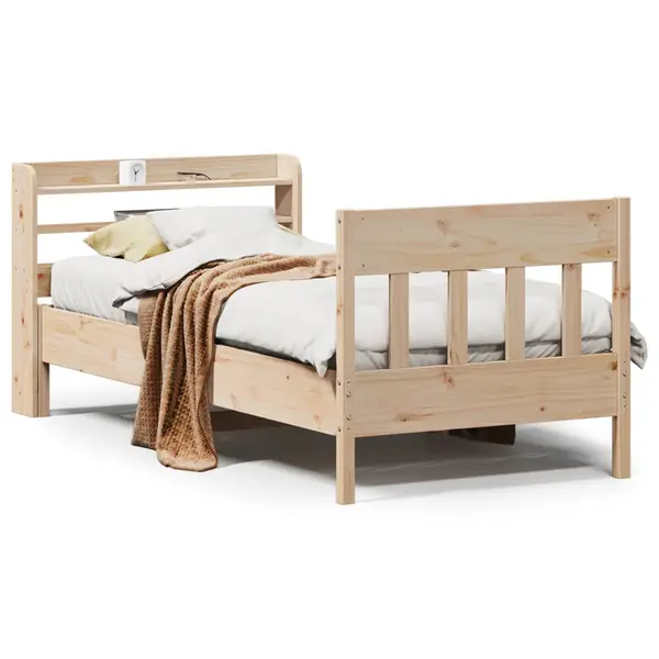 Gossi cadru de pat fara saltea, 75x190 cm, lemn masiv de pin