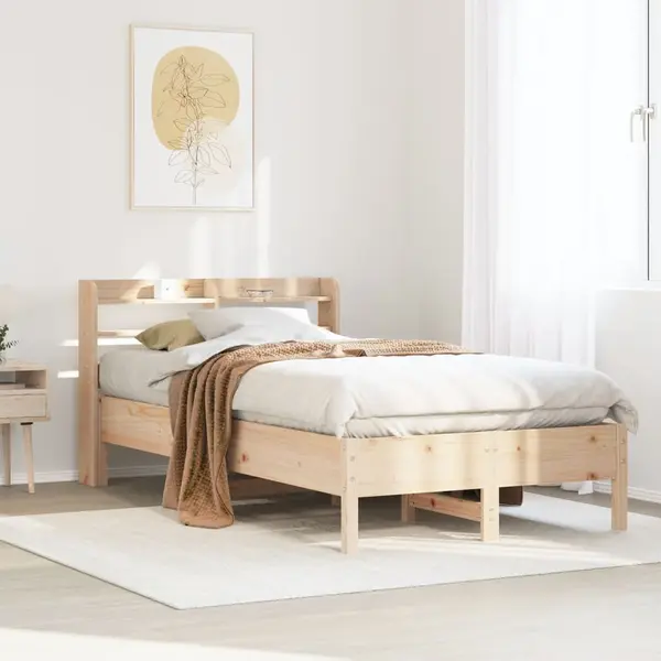 Gossi cadru de pat fara saltea, 75x190 cm, lemn masiv de pin