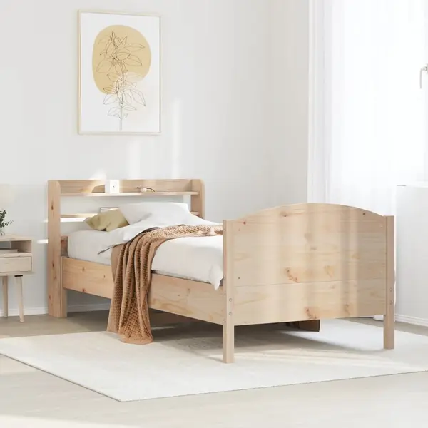 Gossi cadru de pat fara saltea, 75x190 cm, lemn masiv de pin