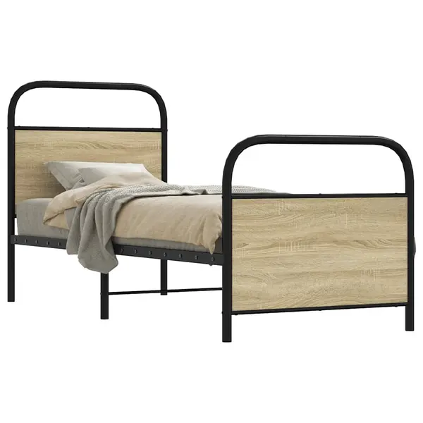 Gossi cadru de pat fara saltea 80x200 cm lemn prelucrat stejar sonoma