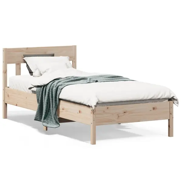 Gossi cadru de pat fara saltea, 90x200 cm, lemn masiv pin