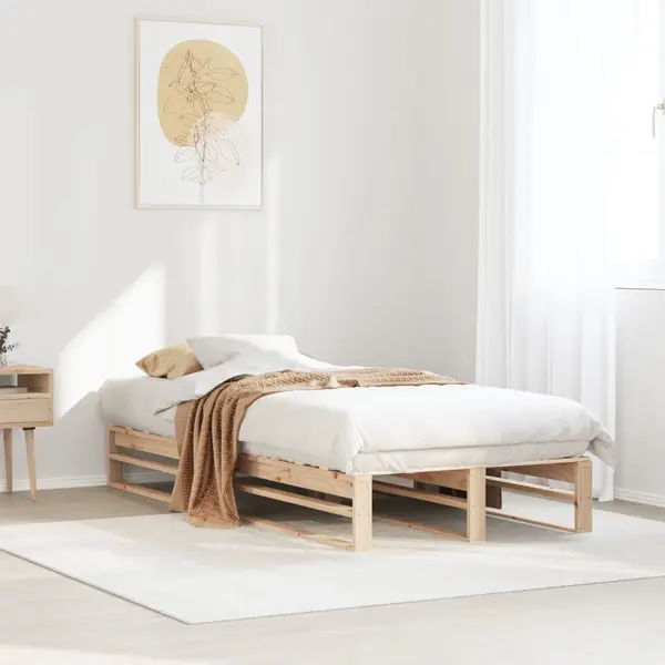 Gossi cadru de pat fara saltea, 90x200 cm, lemn masiv pin