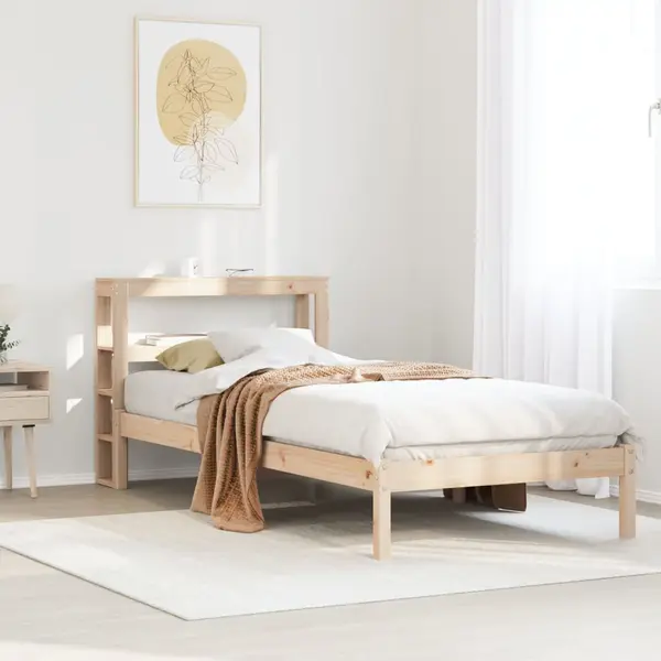 Gossi cadru de pat fara saltea, 90x200 cm, lemn masiv pin
