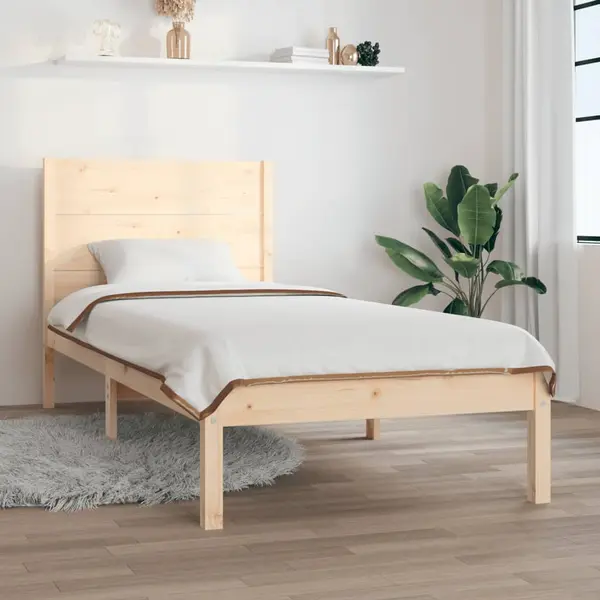 Gossi cadru de pat fara saltea, 90x200 cm, lemn masiv pin