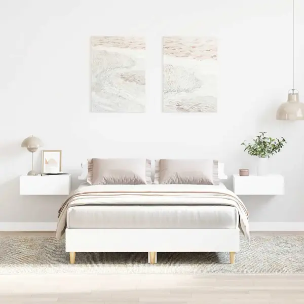 Gossi cadru de pat fara saltea, alb, 120x200 cm, lemn prelucrat