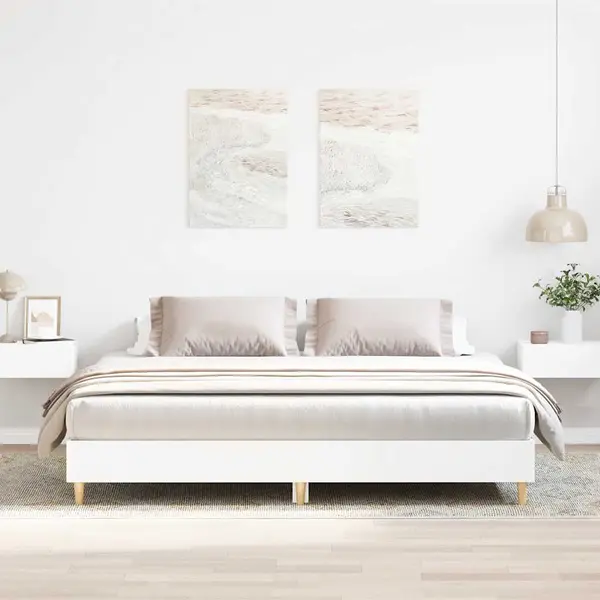 Gossi cadru de pat fara saltea, alb, 180x200 cm, lemn de prelucrare