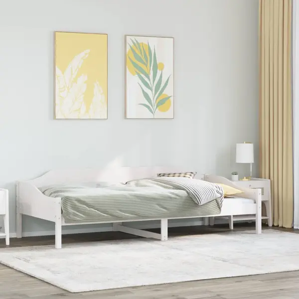 Gossi cadru de pat fara saltea, alb, 80x200 cm, lemn masiv de pin